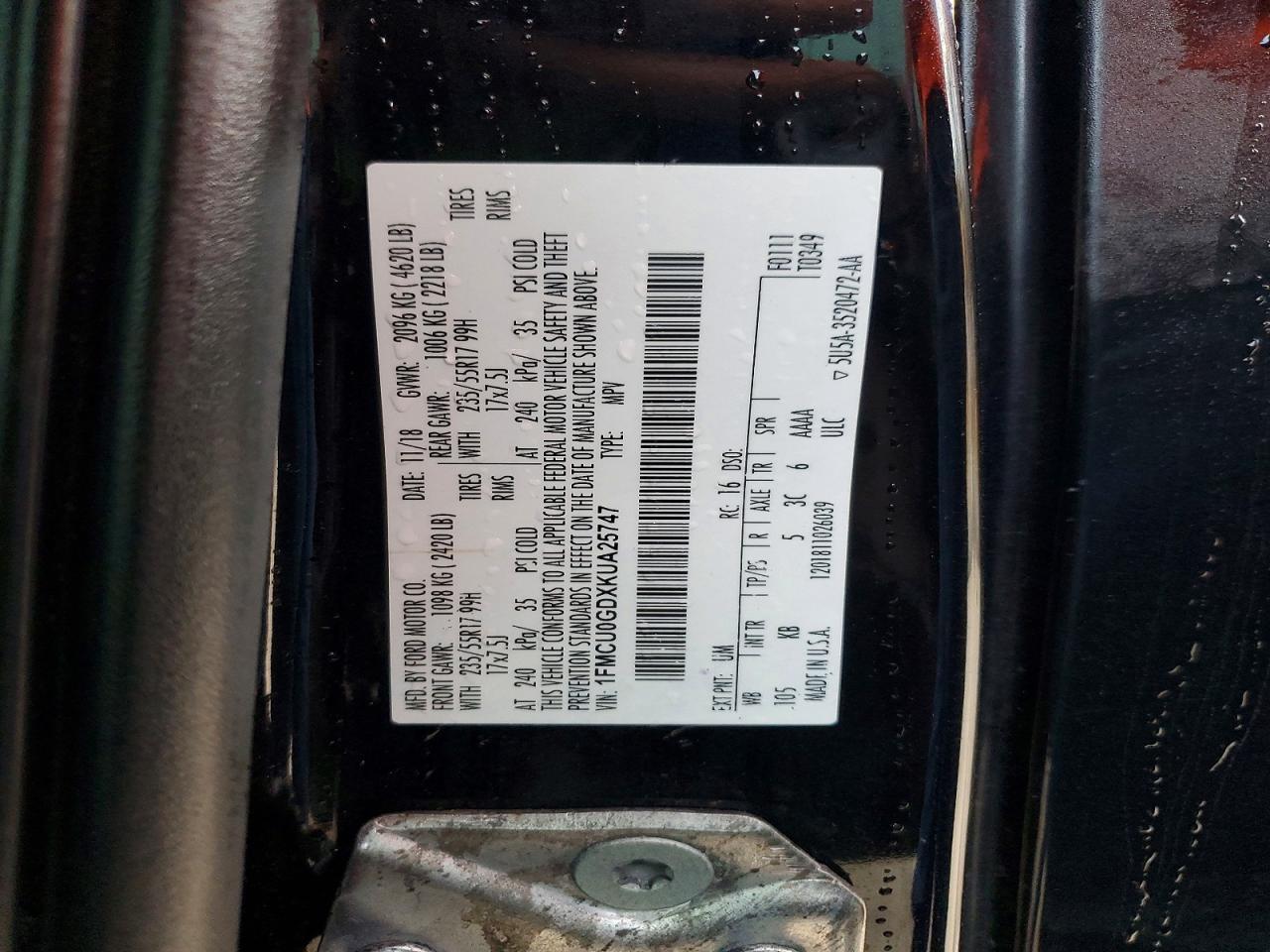 2019 FORD ESCAPE