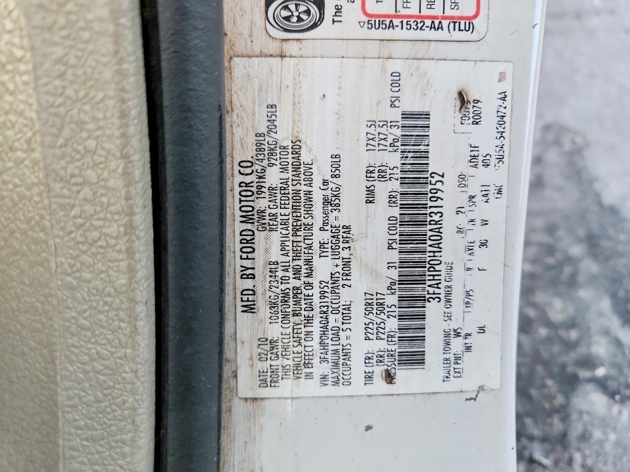 2010 FORD FUSION