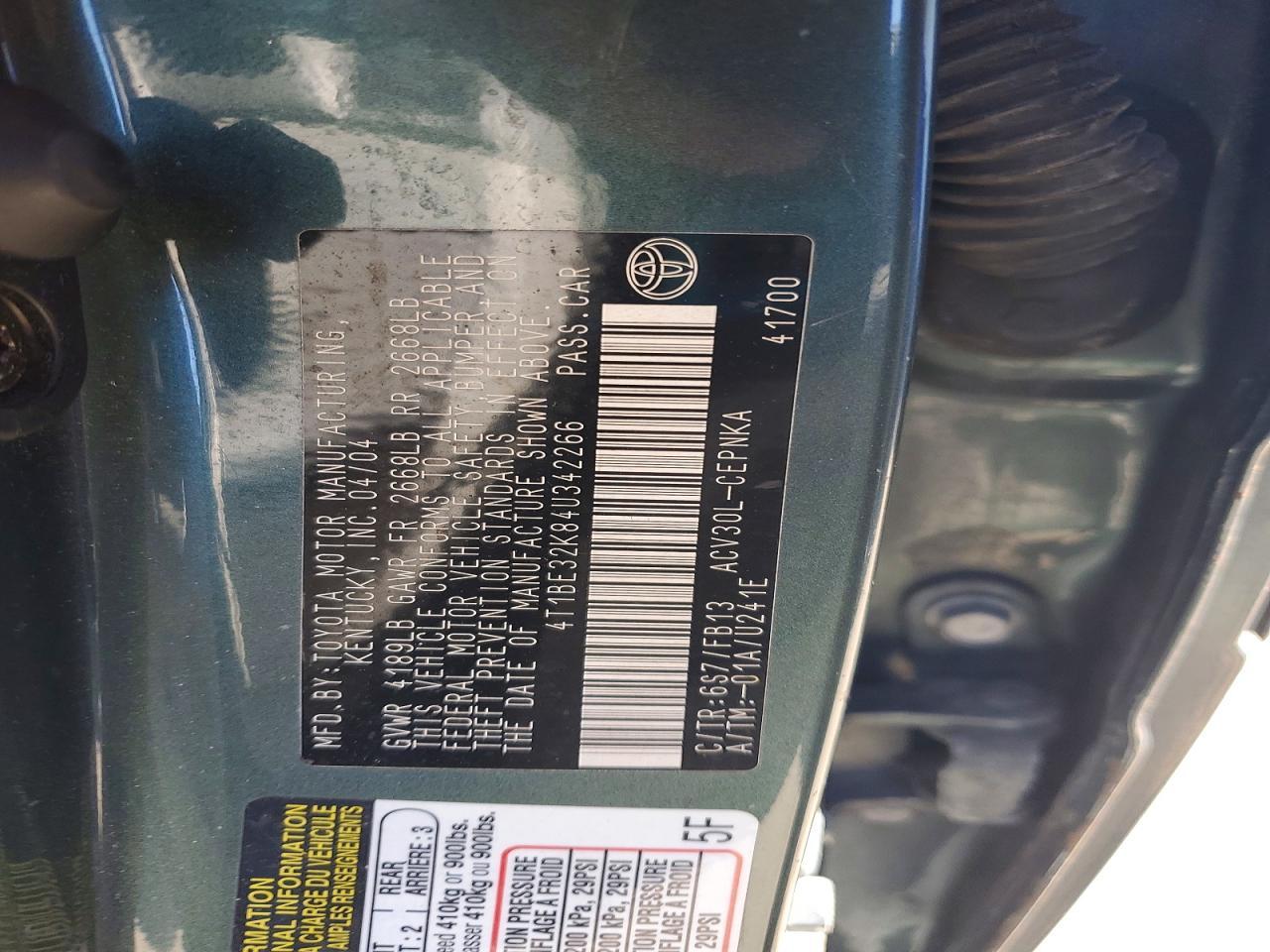 2004 TOYOTA CAMRY