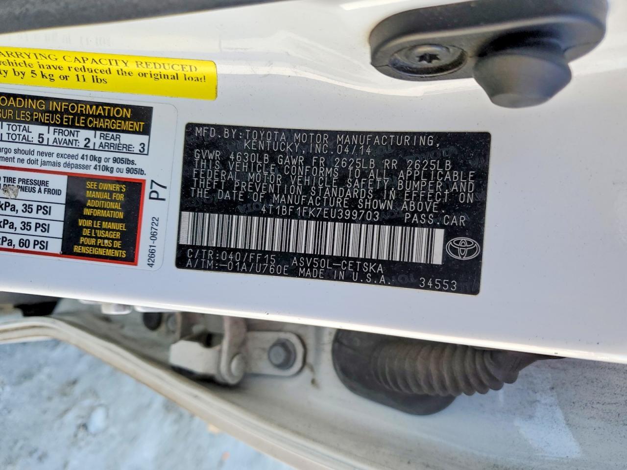 2014 TOYOTA CAMRY