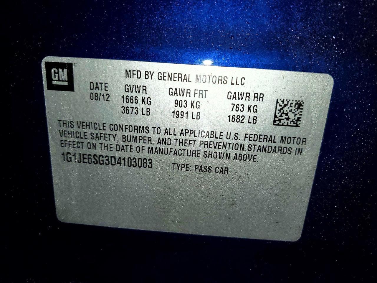 2013 CHEVROLET SONIC