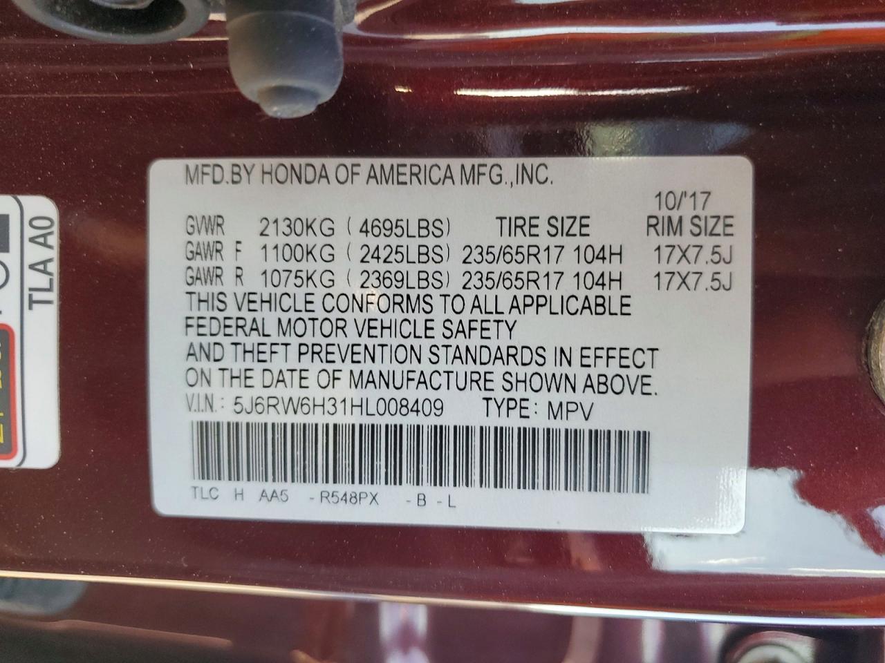 2017 HONDA CR-V