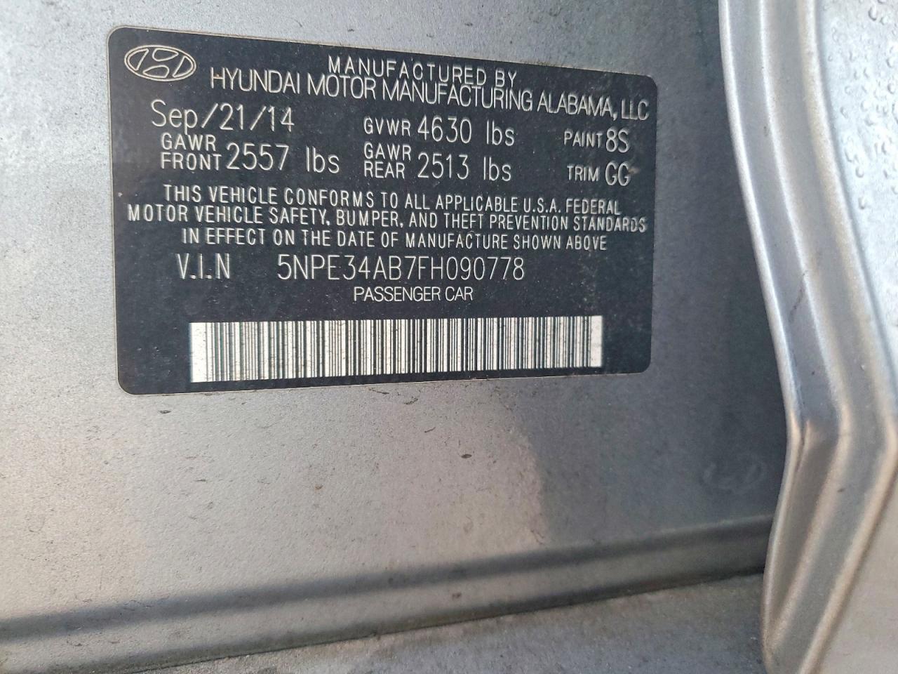 2015 HYUNDAI SONATA