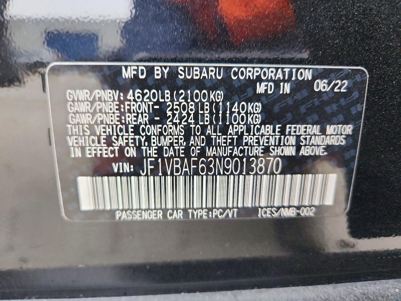 2022 SUBARU WRX