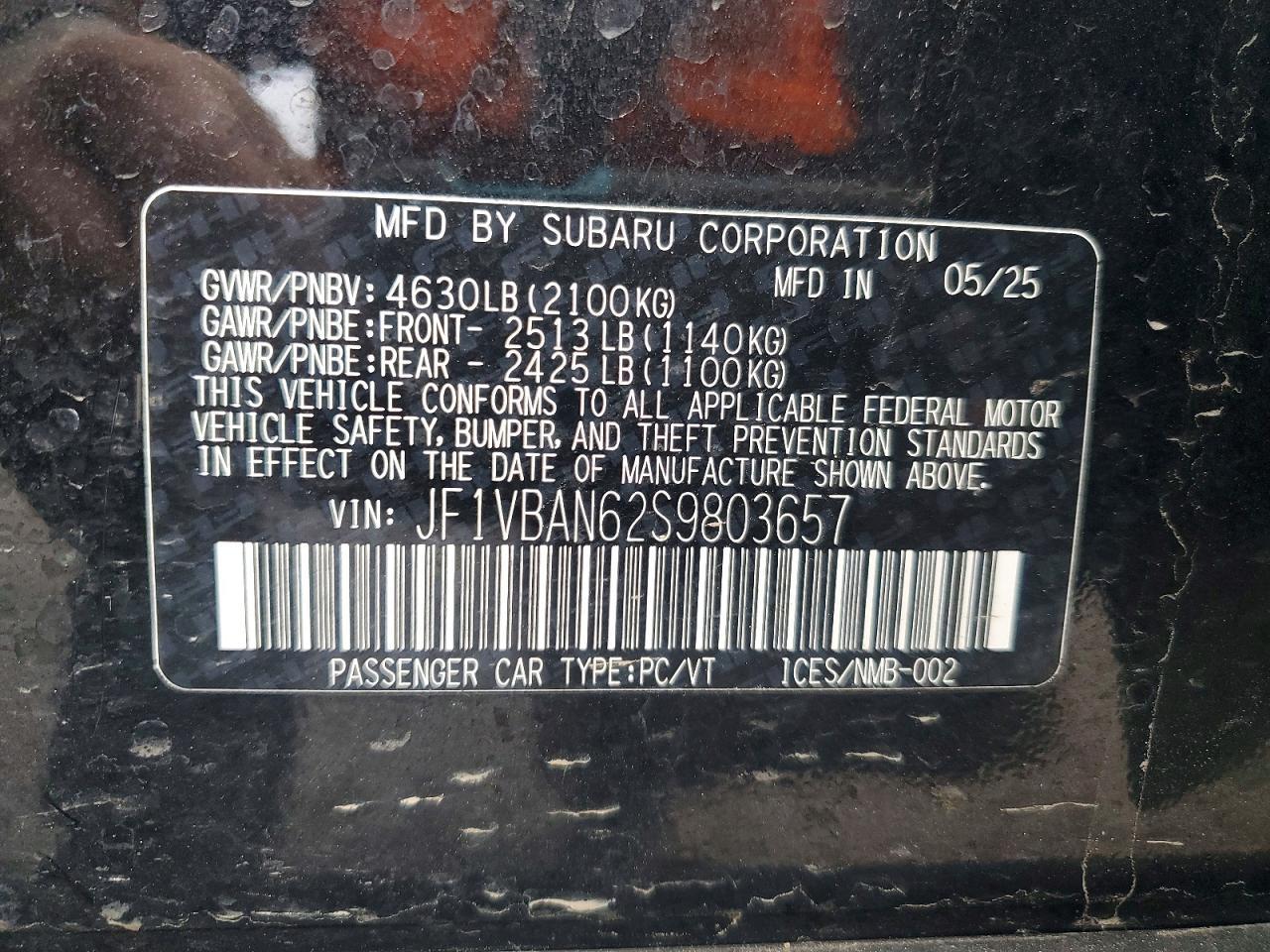 2025 SUBARU WRX