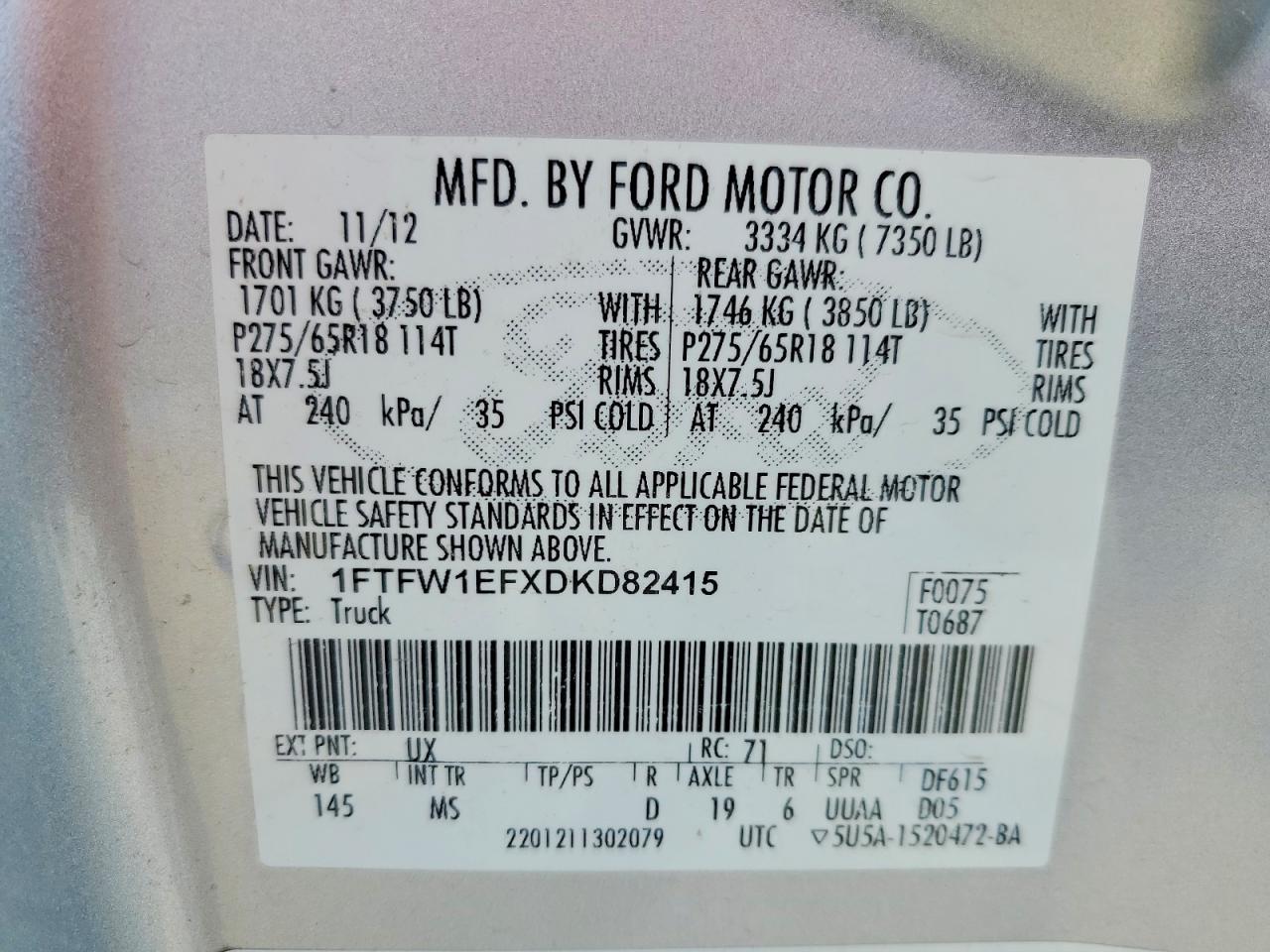 2013 FORD F-150 Lightning