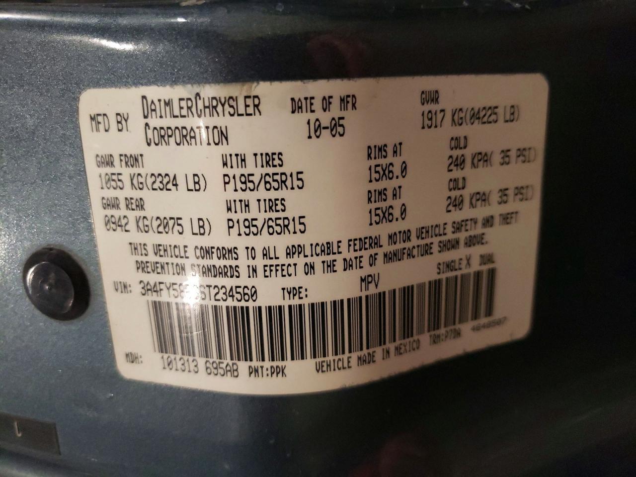 2006 CHRYSLER PT CRUISER