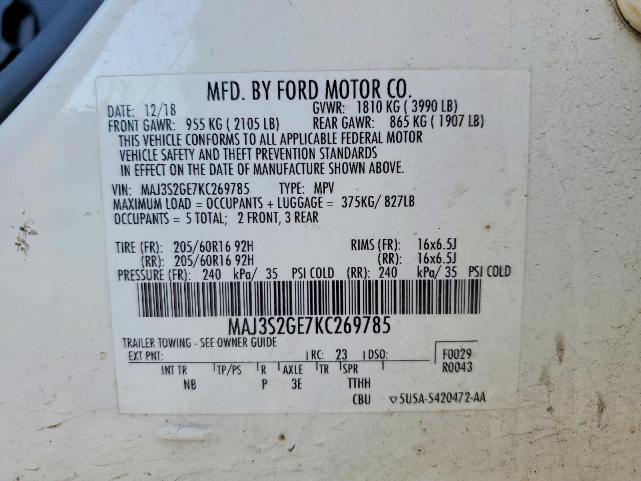 2019 FORD EcoSport