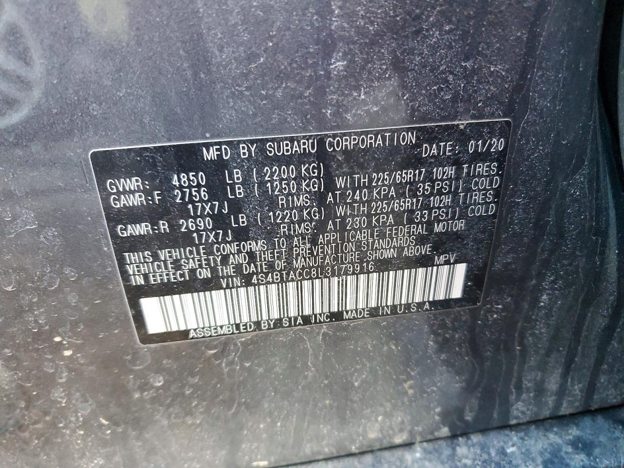 2020 SUBARU Outback