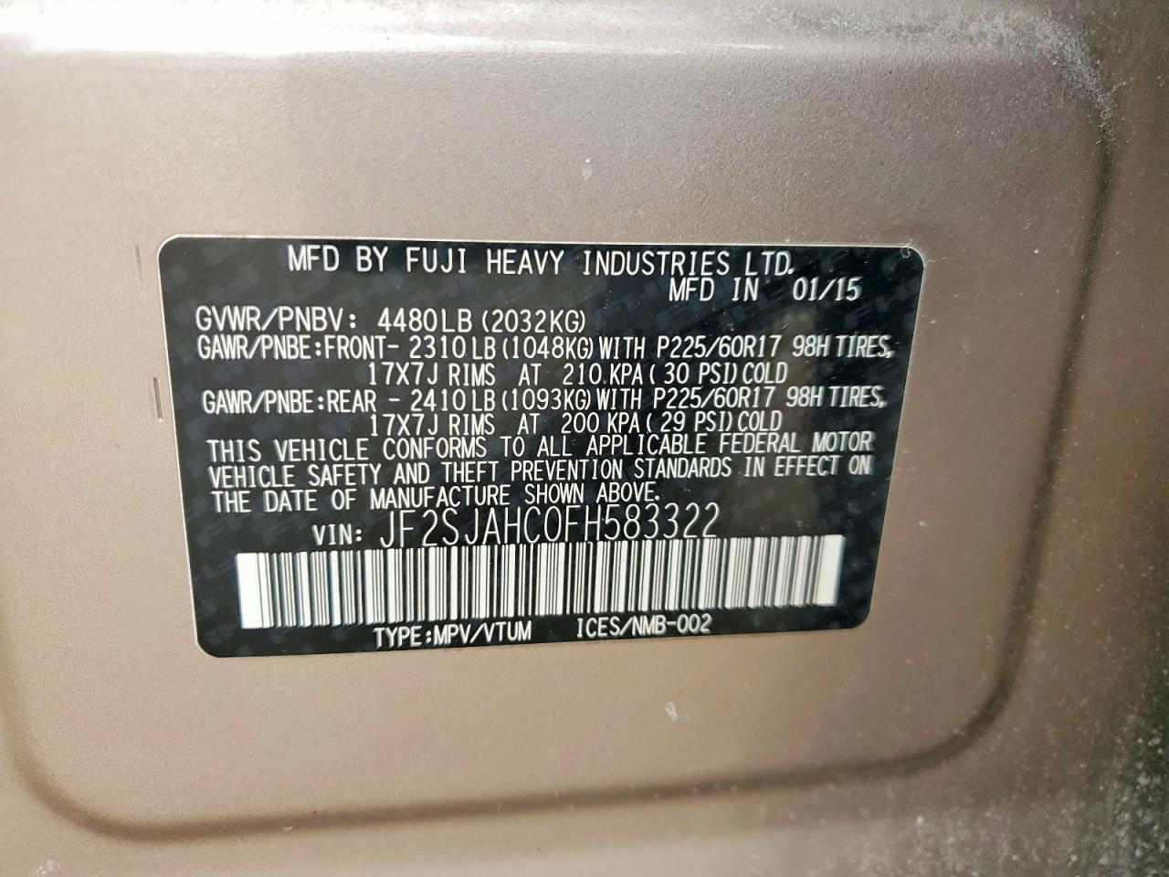2015 SUBARU FORESTER