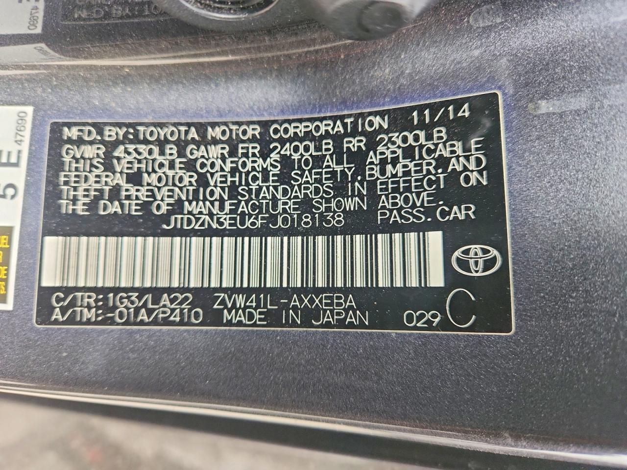 2015 TOYOTA PRIUS V