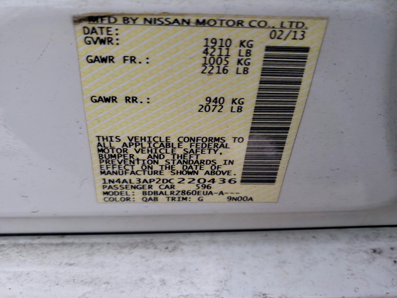 2013 NISSAN ALTIMA