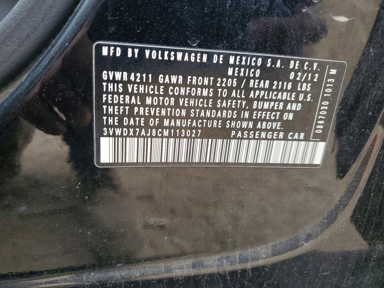 2012 VOLKSWAGEN JETTA