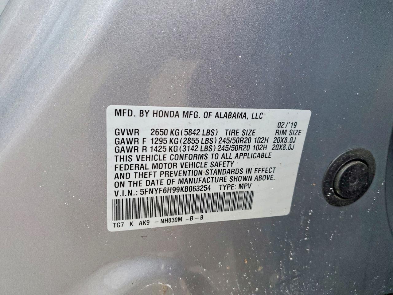 2019 HONDA PILOT