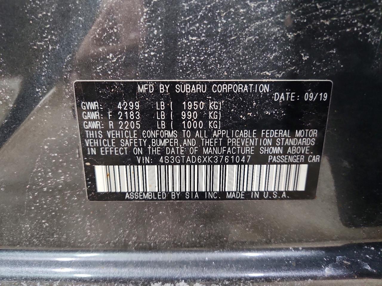 2019 SUBARU IMPREZA