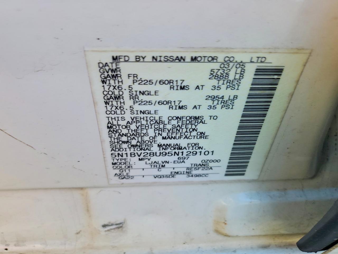 2005 NISSAN Quest