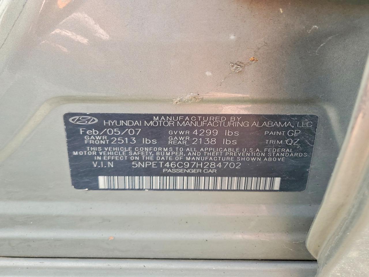 2007 HYUNDAI SONATA