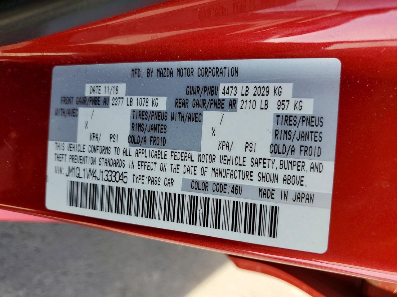 2018 MAZDA 6