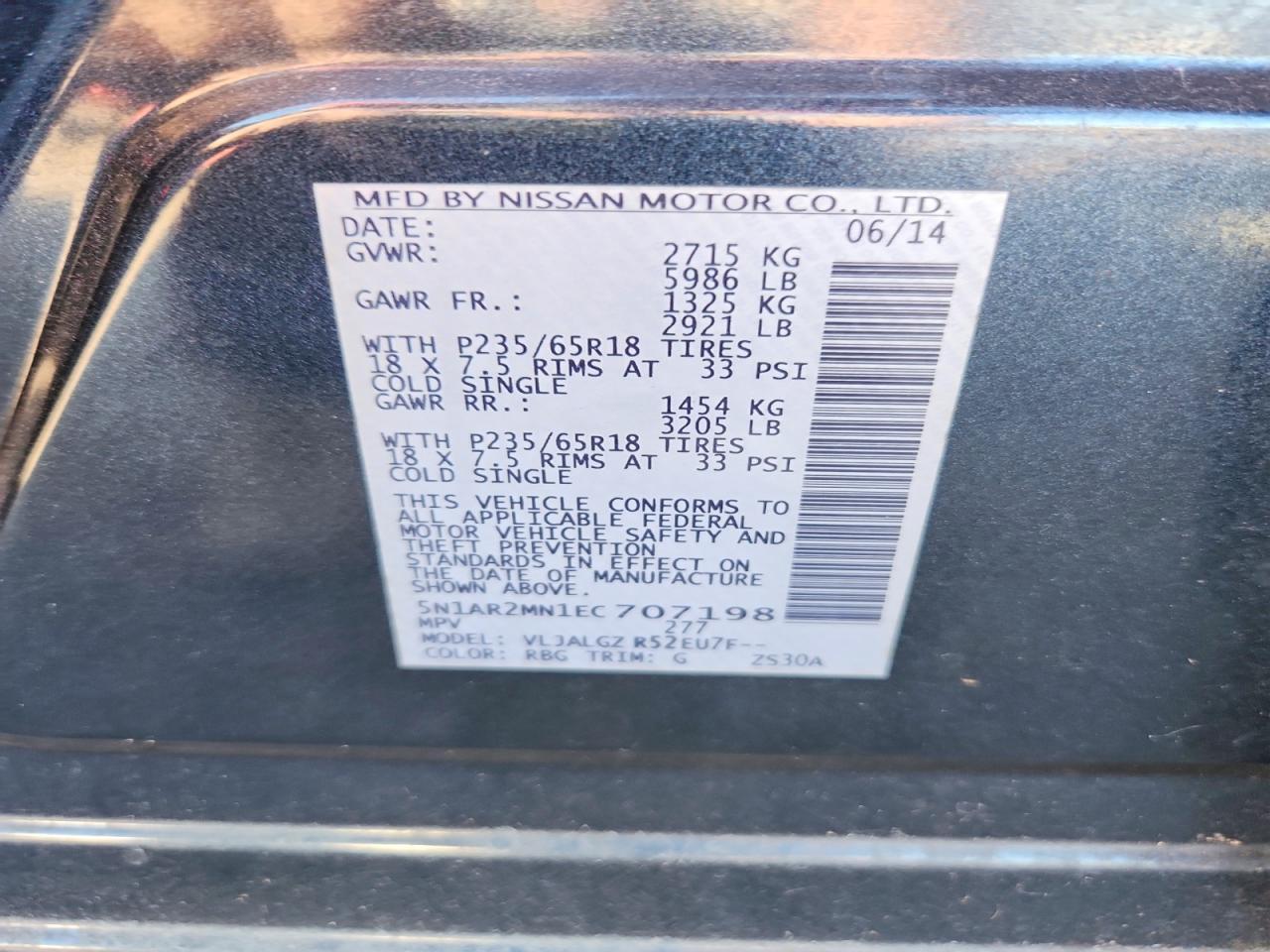 2014 NISSAN PATHFINDER