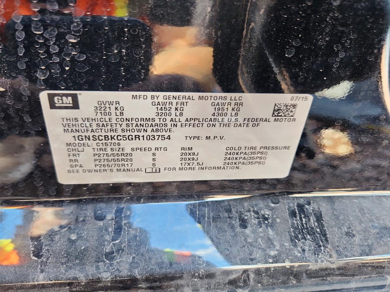 2016 CHEVROLET Tahoe