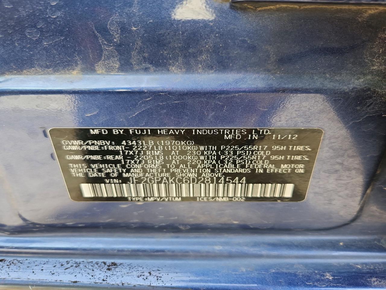 2013 SUBARU XV Crosstrek