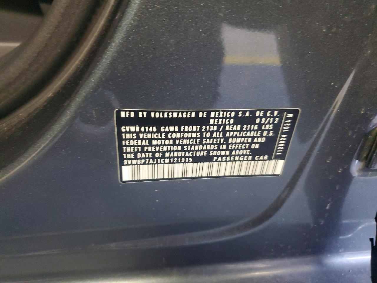 2012 VOLKSWAGEN JETTA