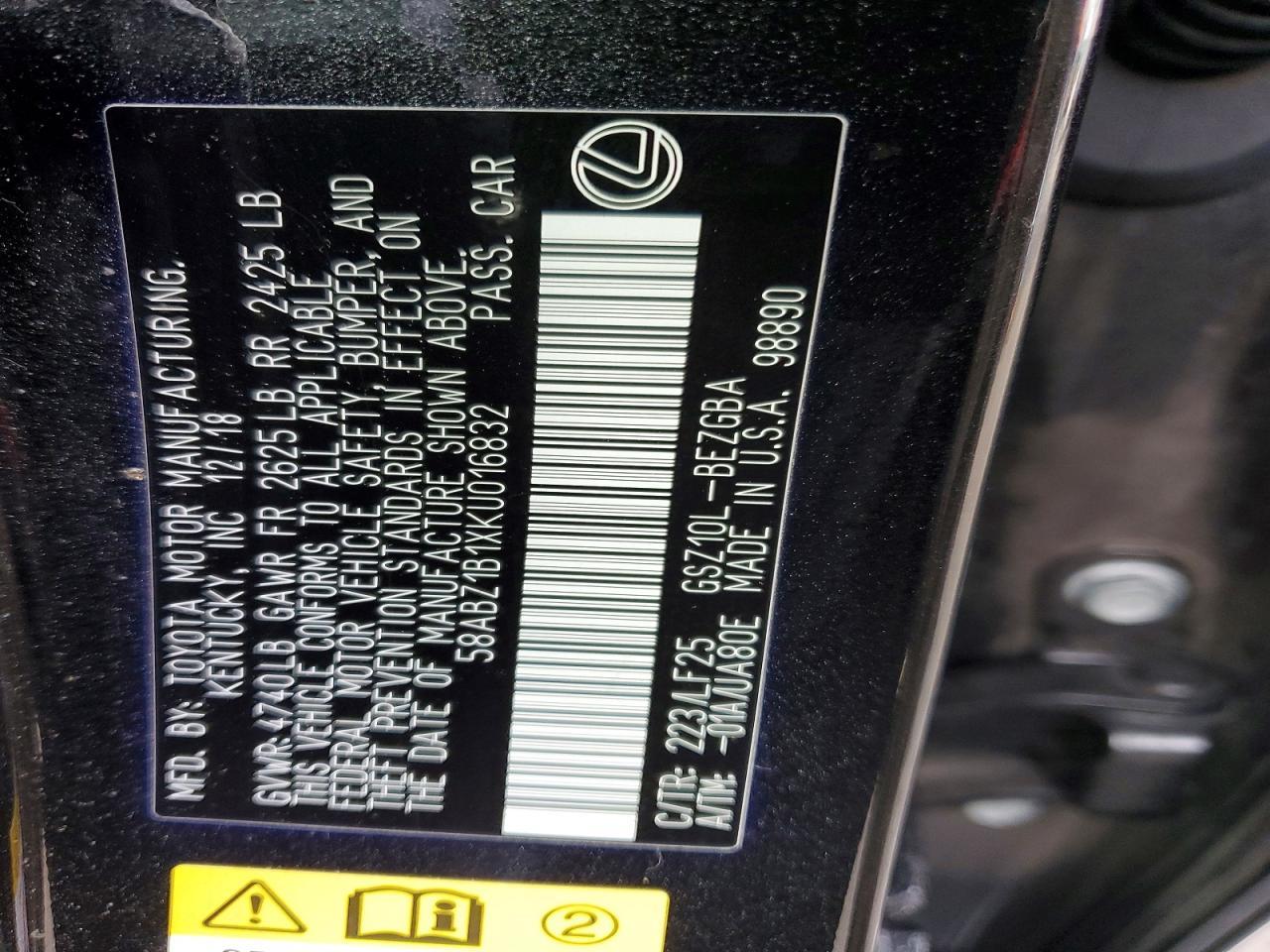 2019 LEXUS ES 350