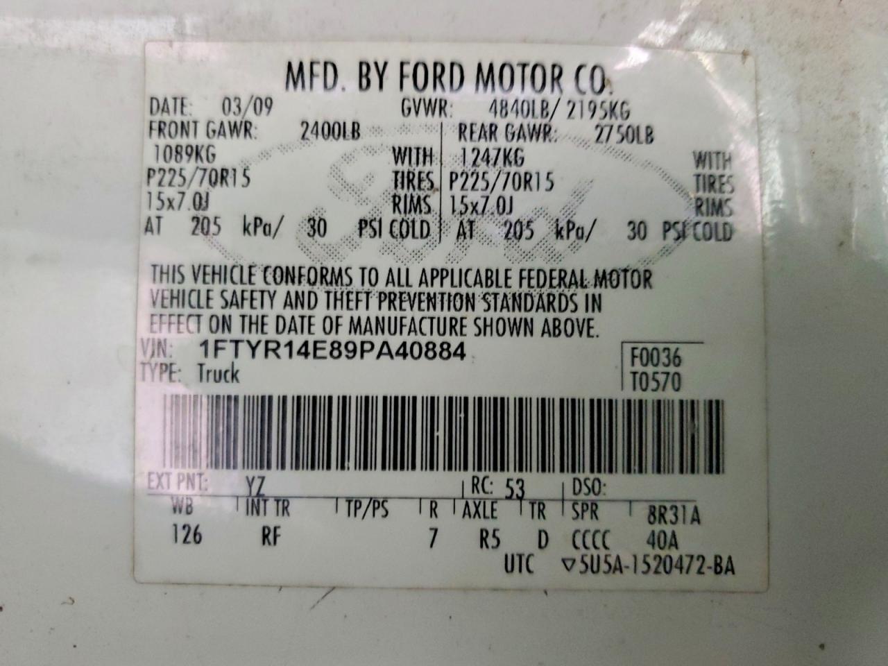 2009 FORD RANGER