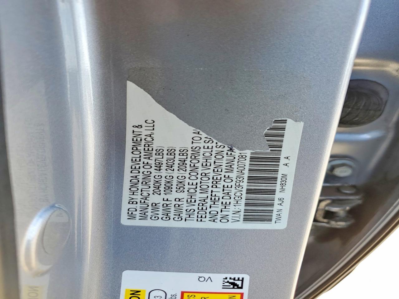 2022 HONDA ACCORD