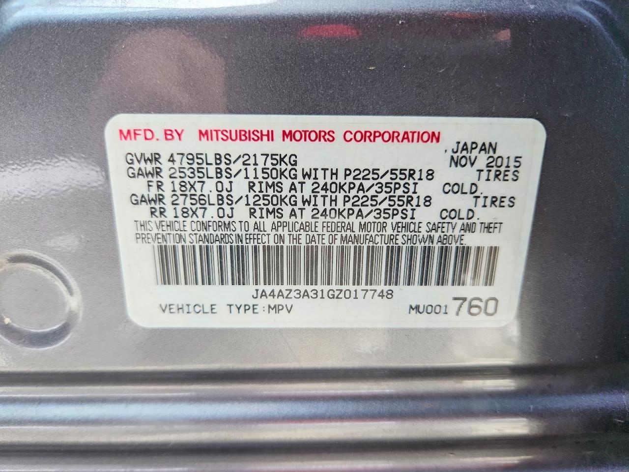 2016 MITSUBISHI outlander