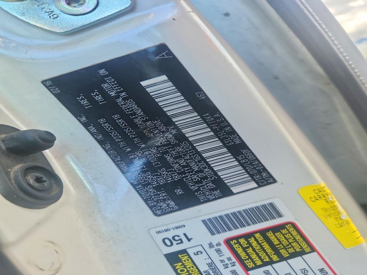 2016 TOYOTA SIENNA