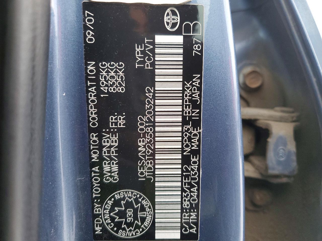 2008 TOYOTA YARIS