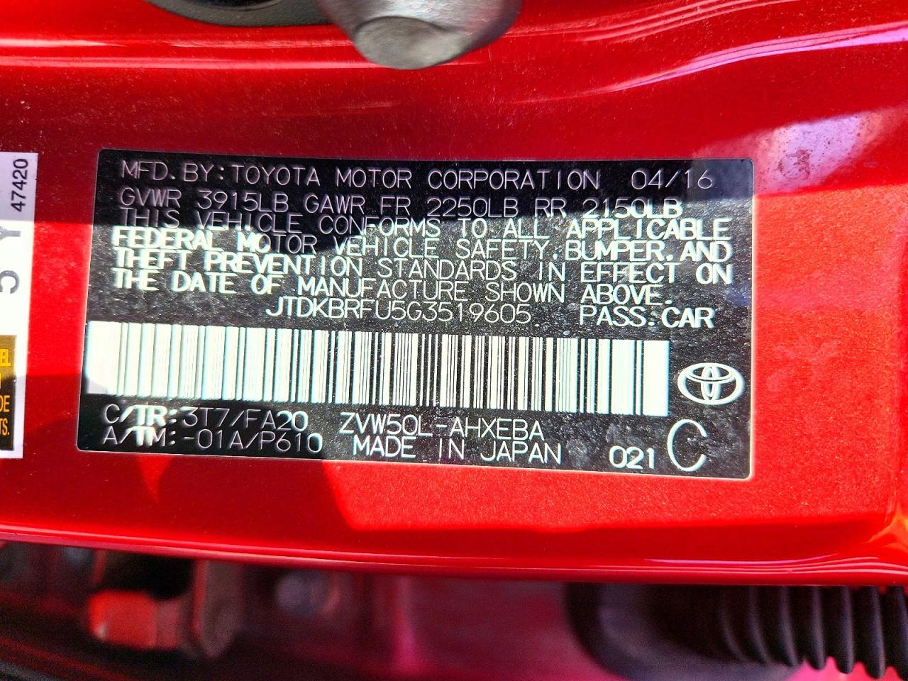 2016 TOYOTA PRIUS