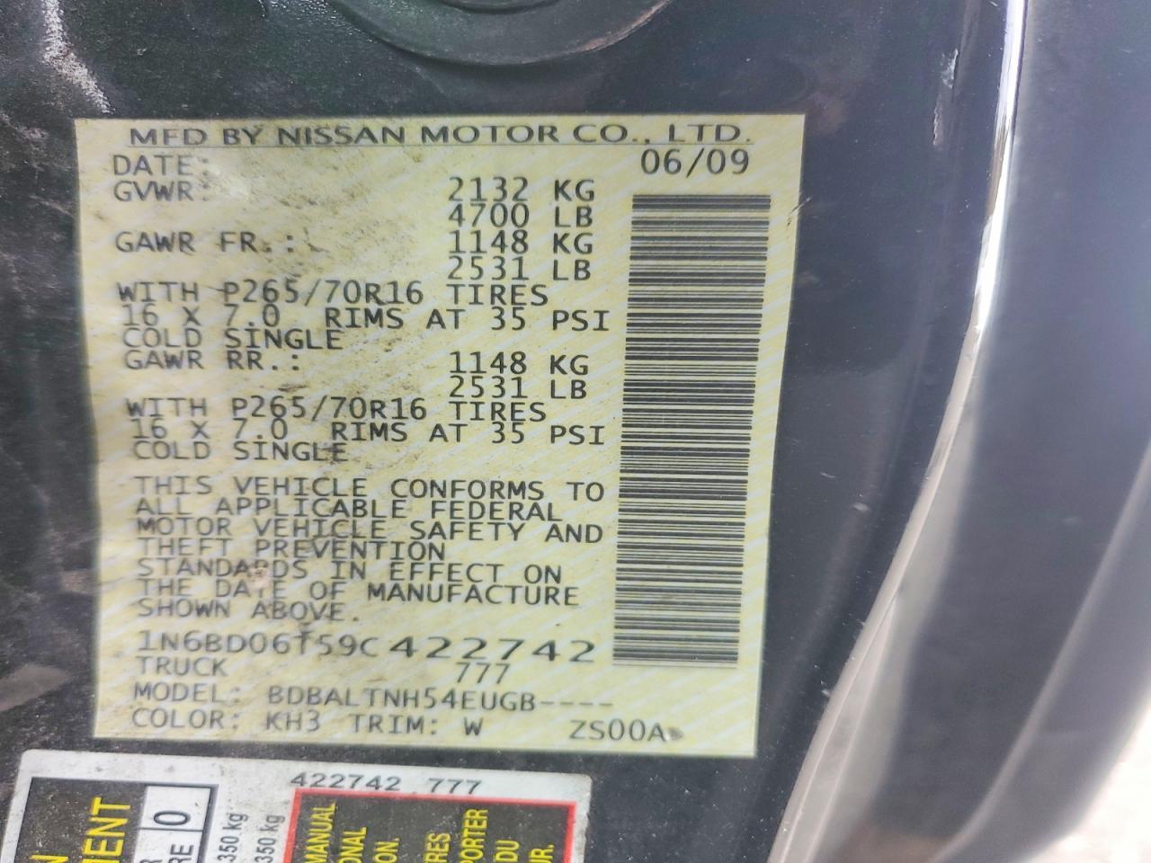2009 NISSAN Frontier