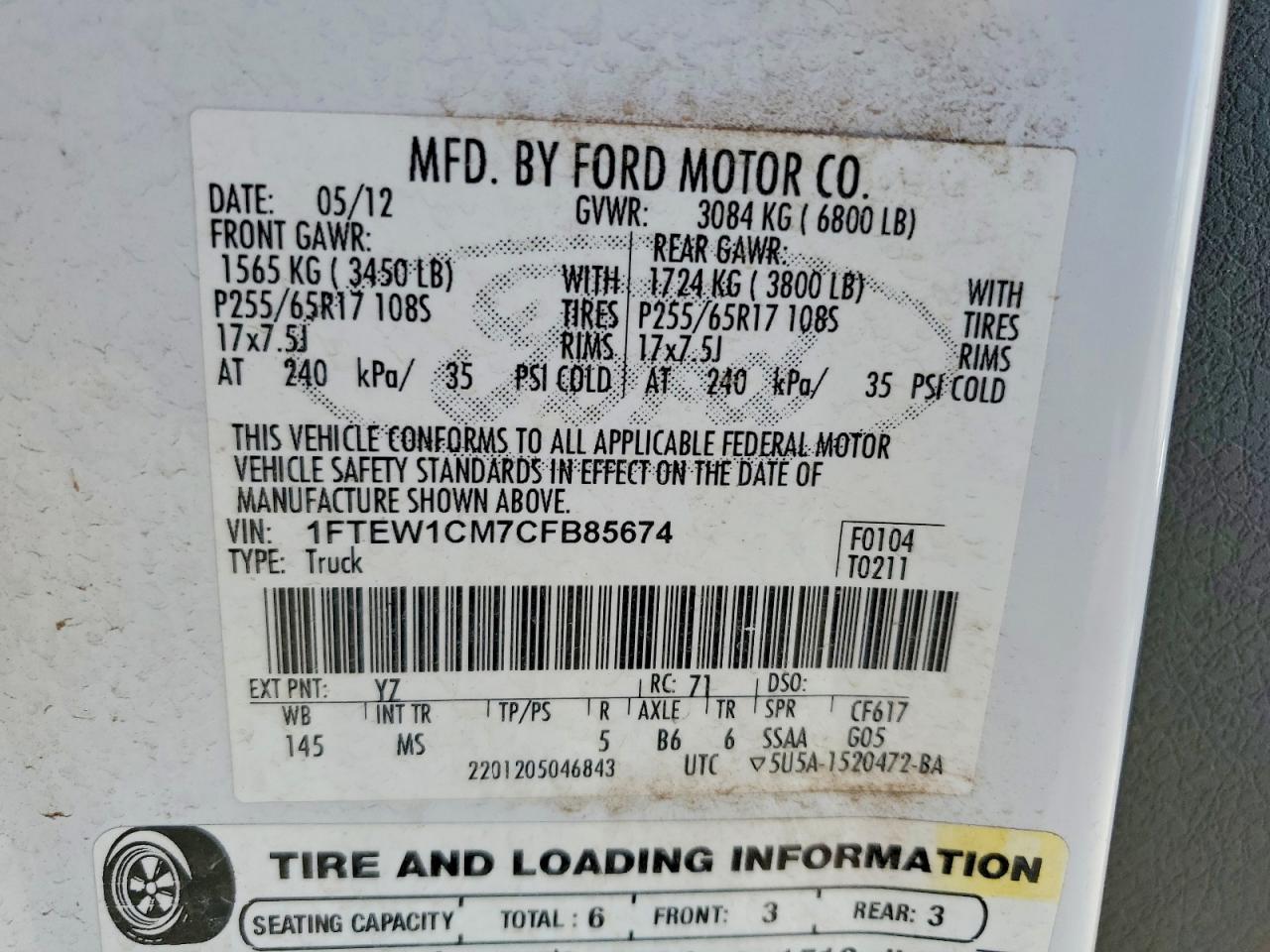 2012 FORD F-150