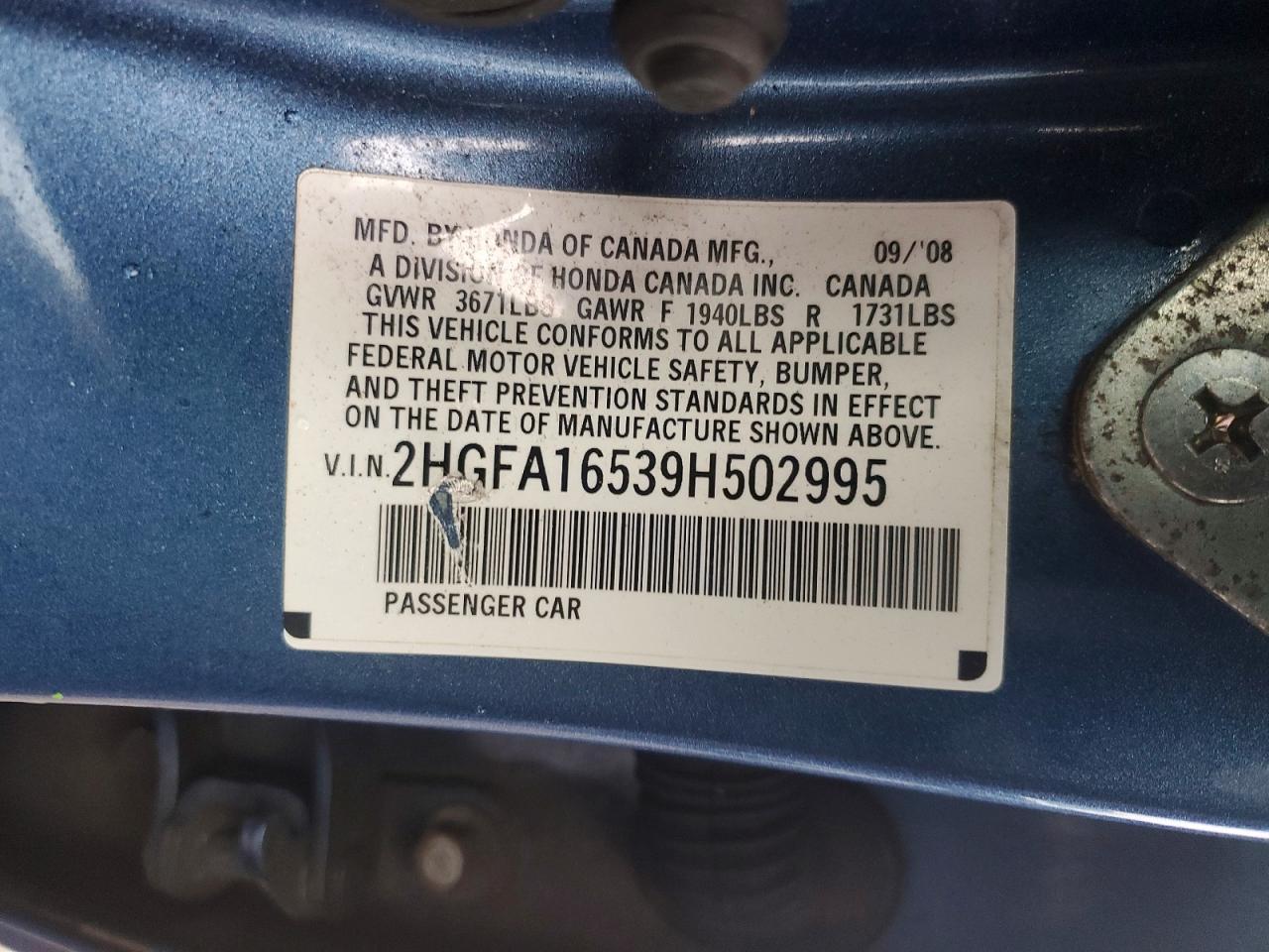 2009 HONDA CIVIC