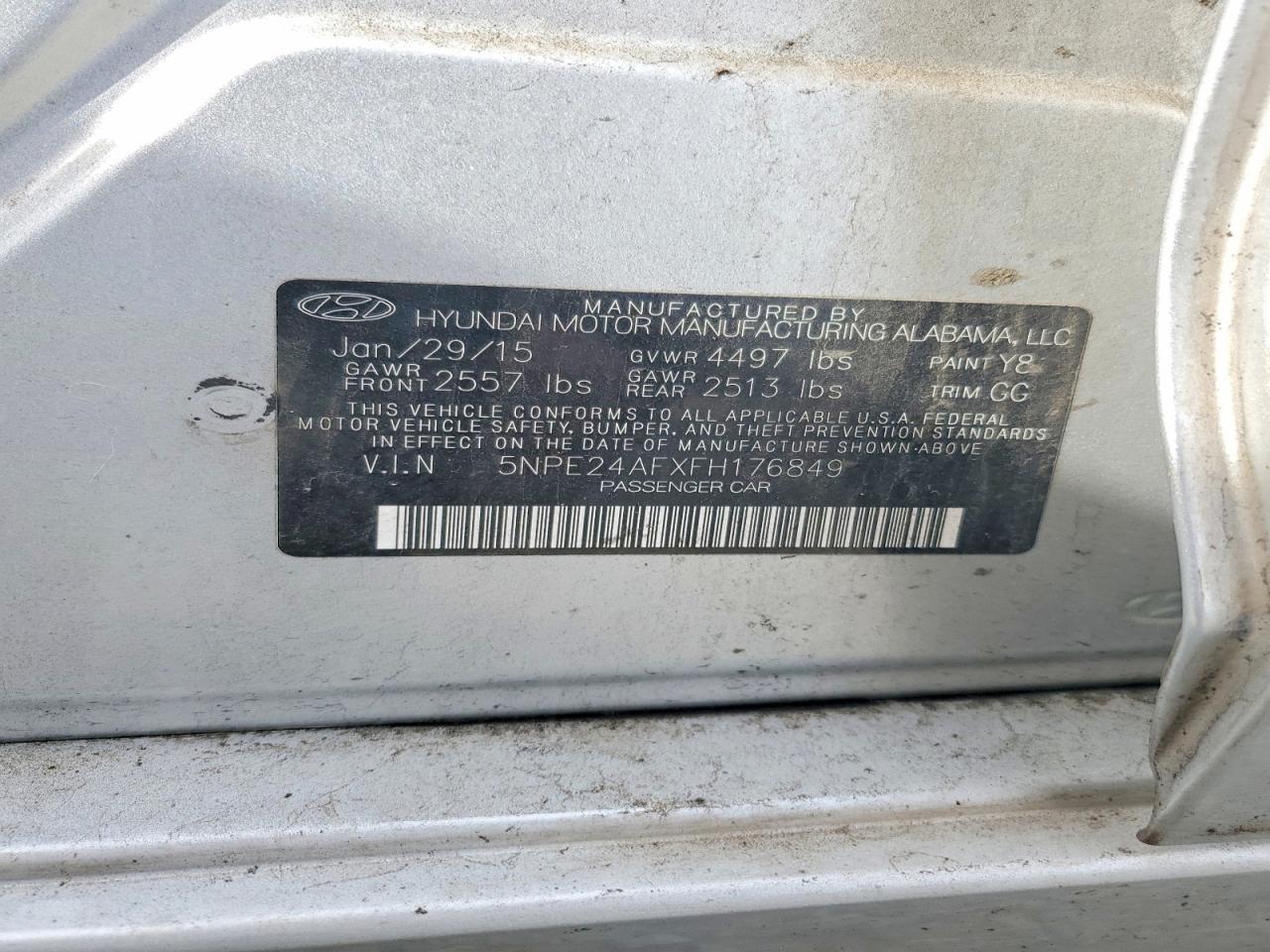 2015 HYUNDAI SONATA
