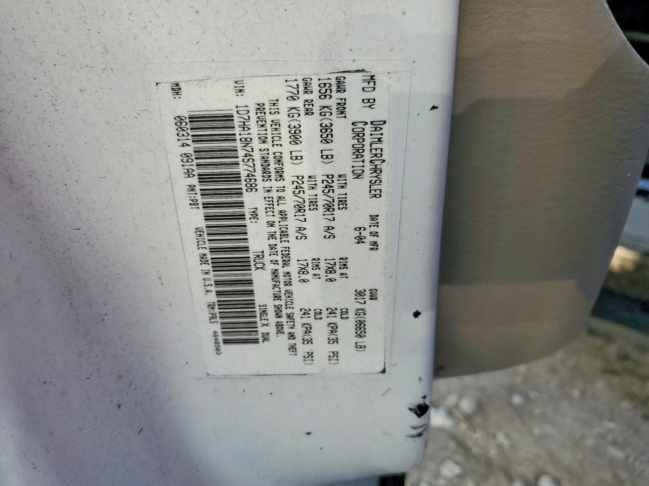2004 DODGE RAM 1500