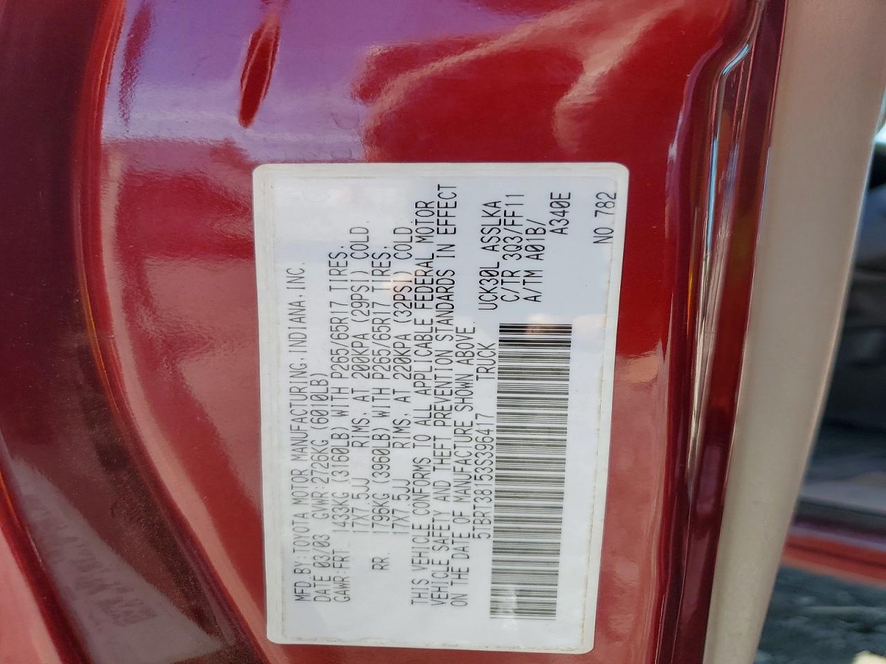2003 TOYOTA TUNDRA