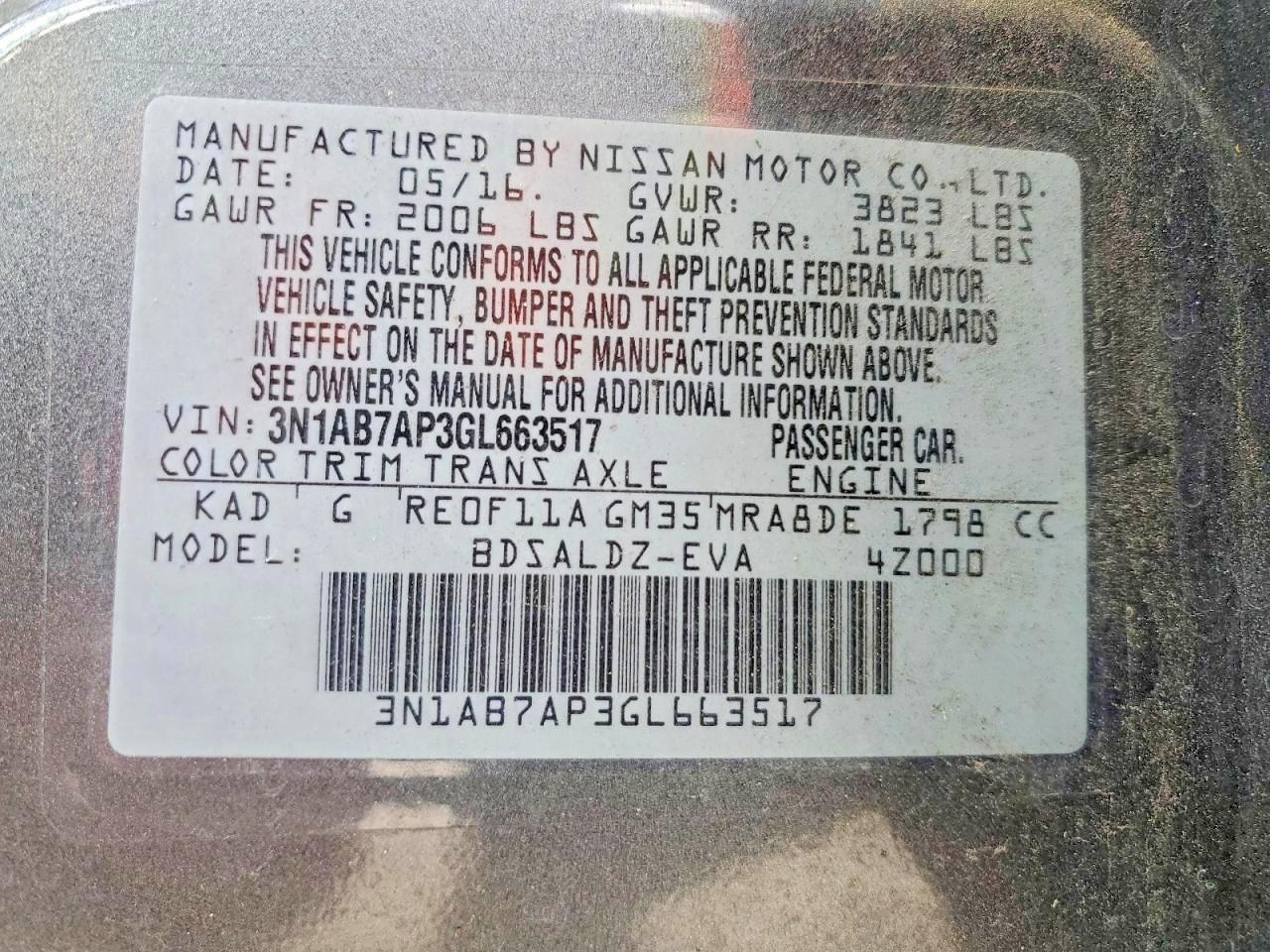 2016 NISSAN SENTRA