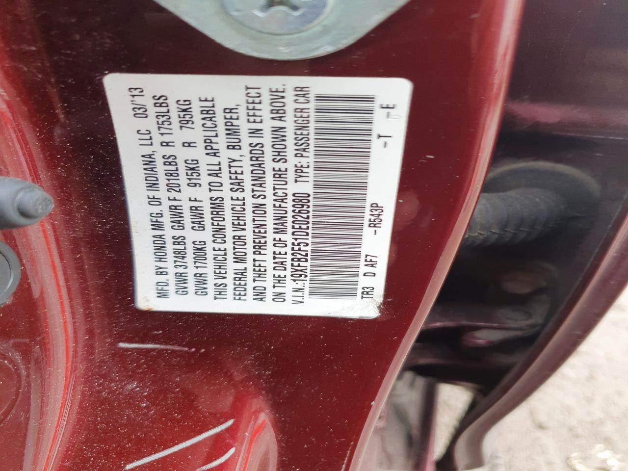 2013 HONDA CIVIC