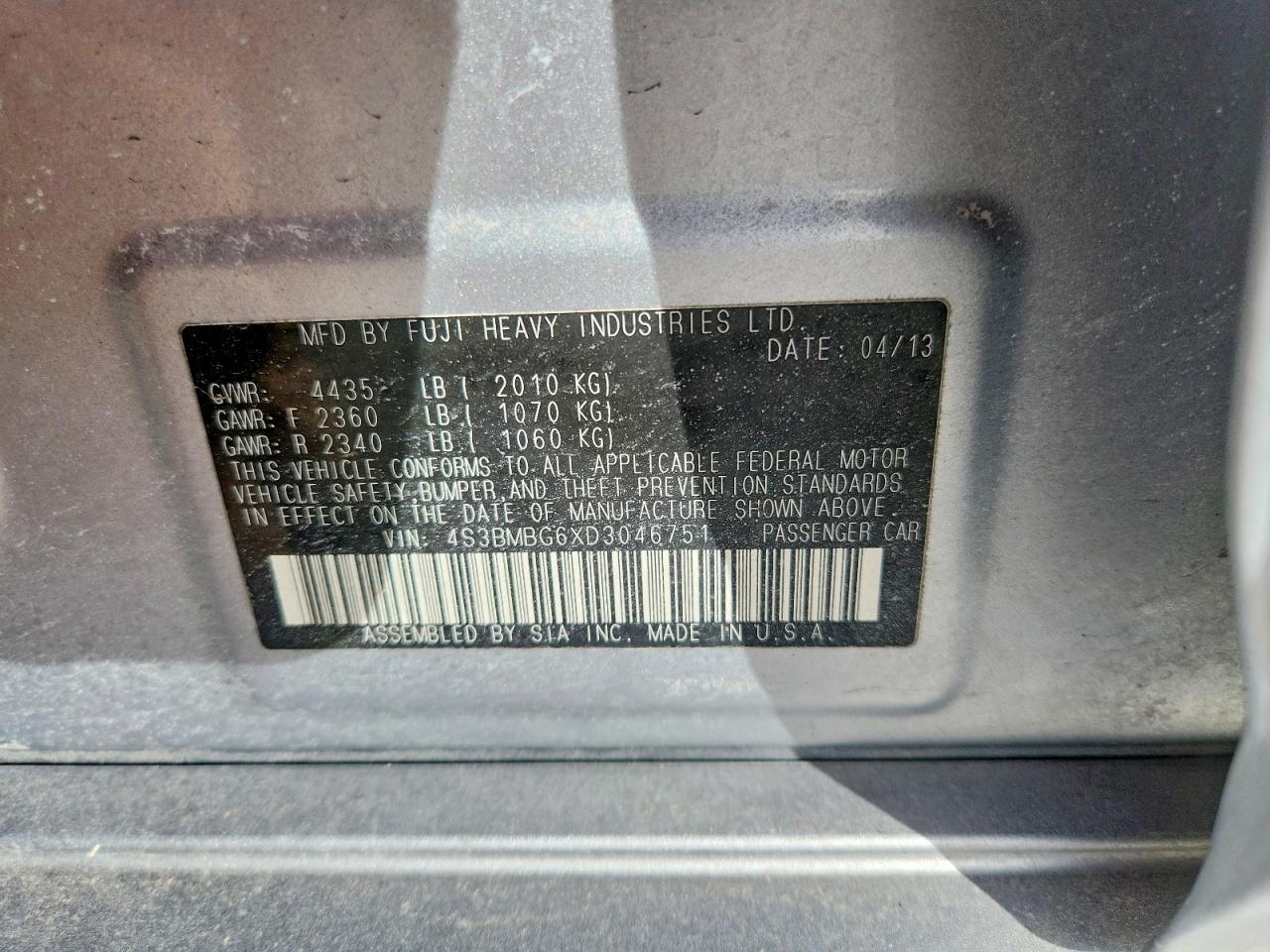2013 SUBARU Legacy
