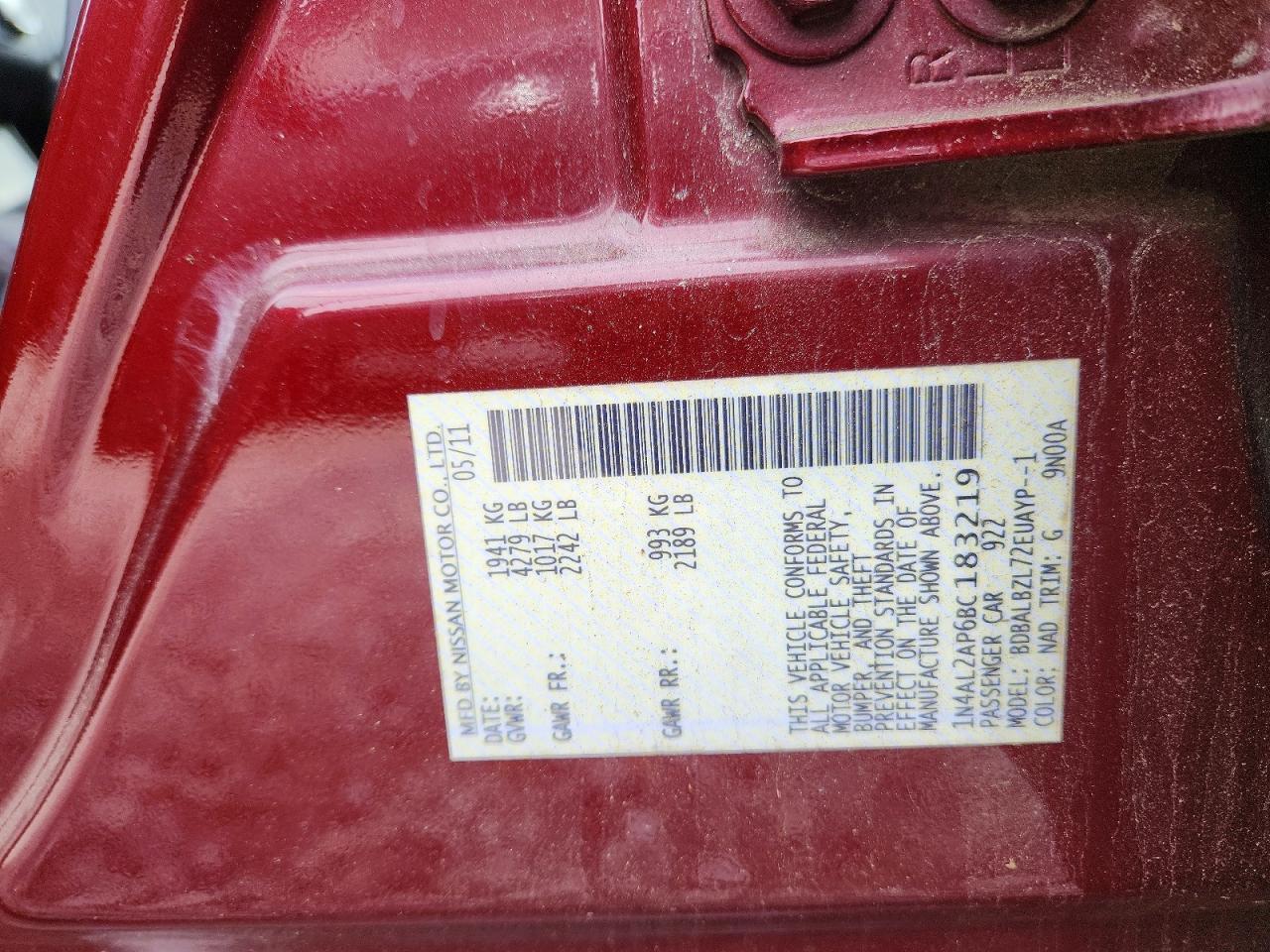 2011 NISSAN ALTIMA