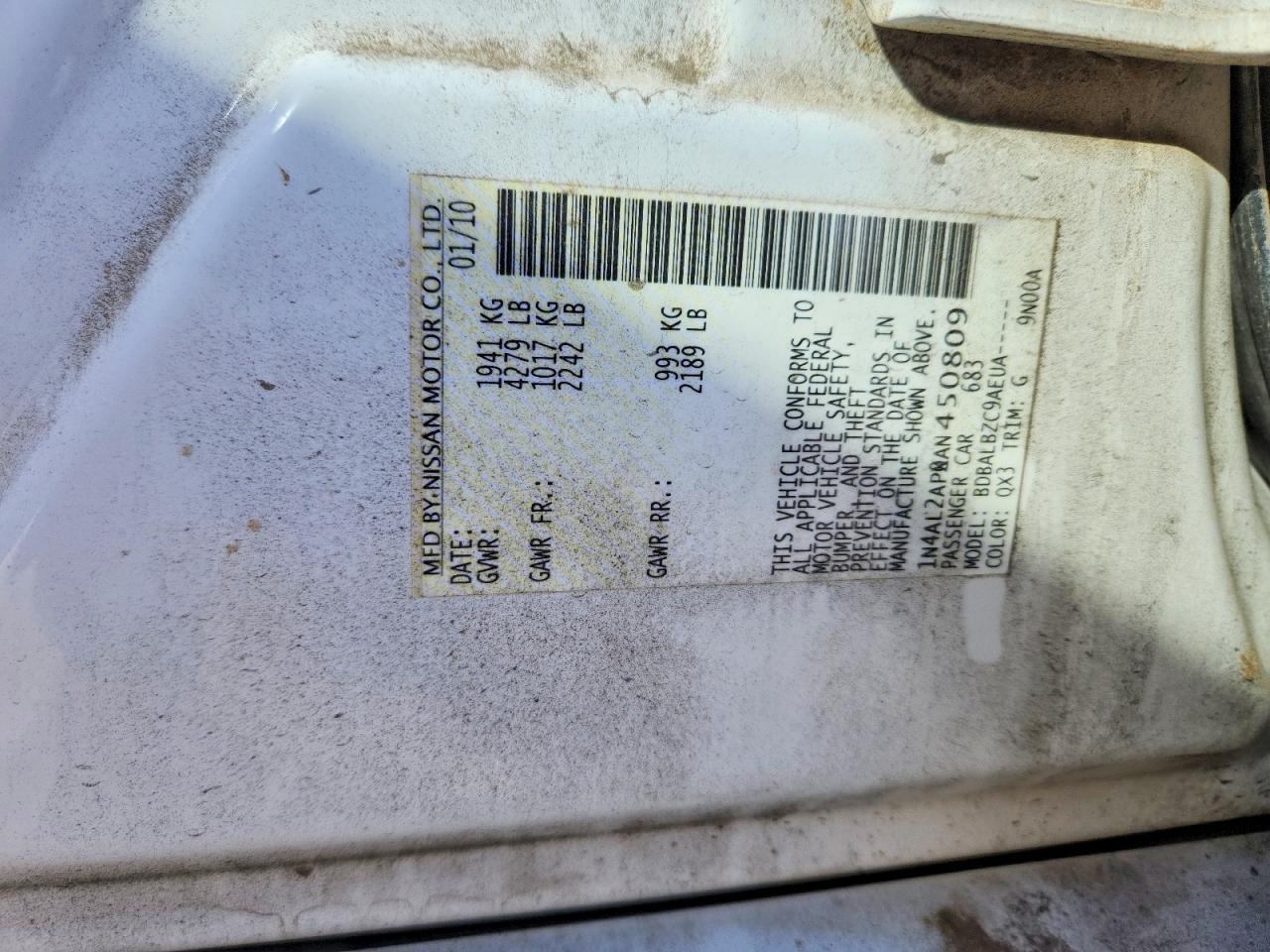 2010 NISSAN ALTIMA