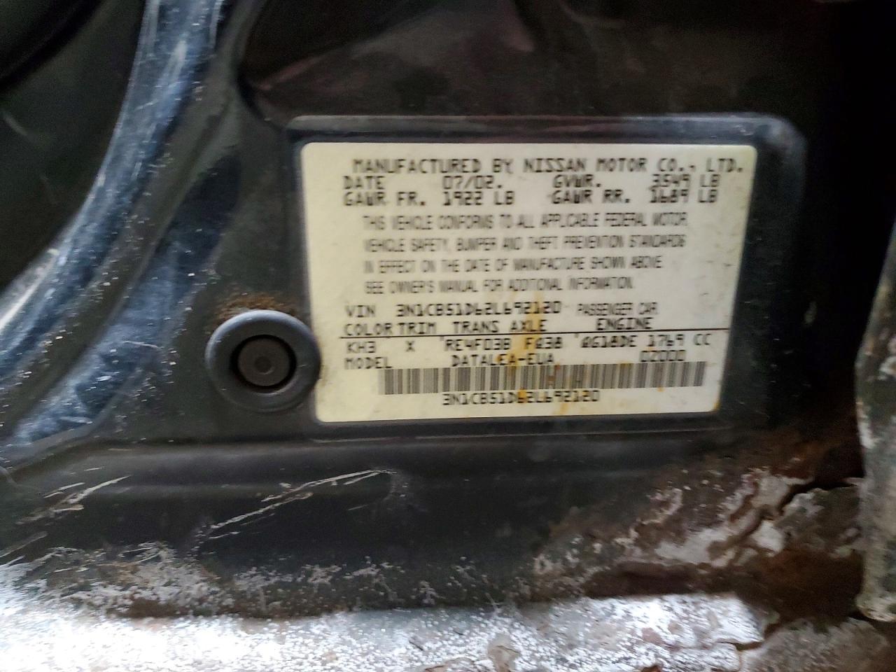 2002 NISSAN SENTRA