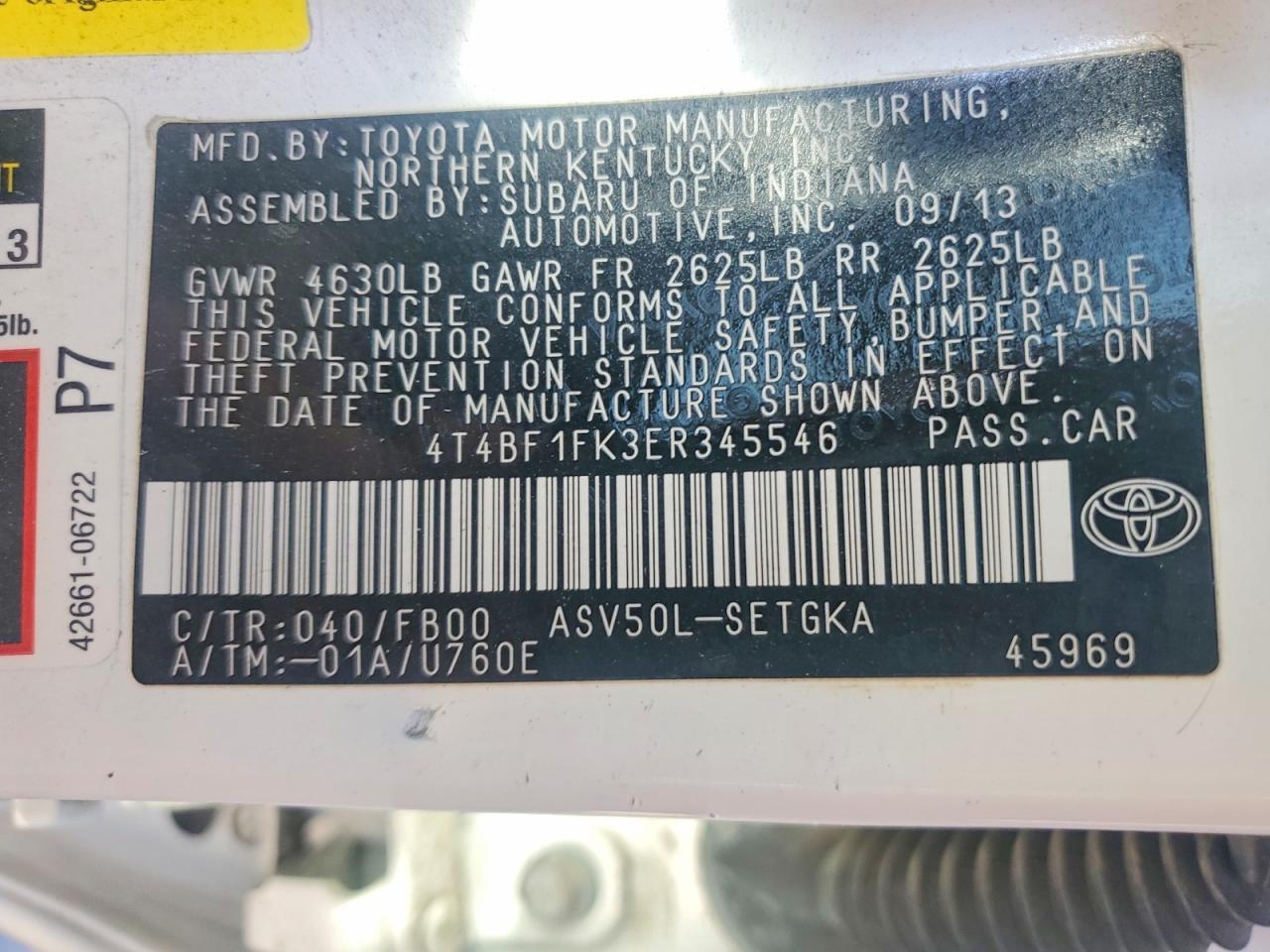 2014 TOYOTA CAMRY