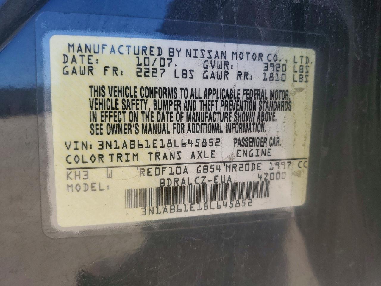 2008 NISSAN SENTRA