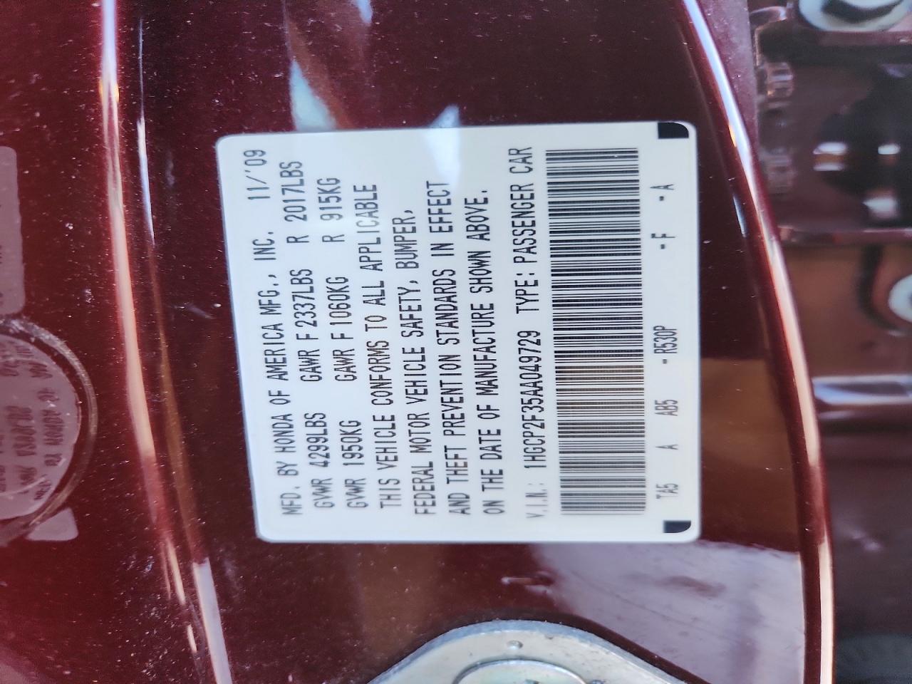 2010 HONDA ACCORD