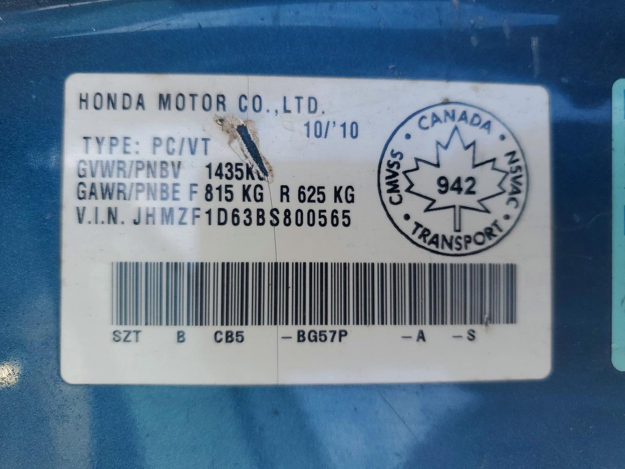2011 HONDA CR-Z