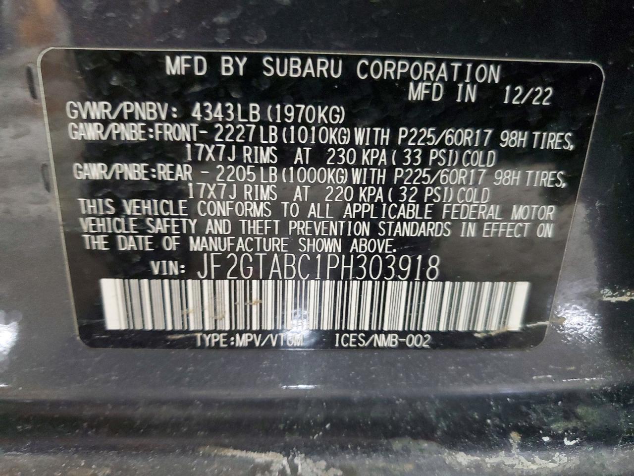 2023 SUBARU Crosstrek